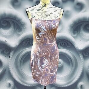 Windsor Purple and White Strapless Sheath Dress Cocktail